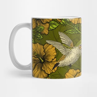 Night tropical garden yellow and green Mug